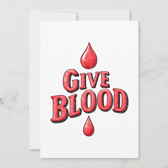 World Blood Donor Day - Give Blood text for awaren Holiday Card (Front)