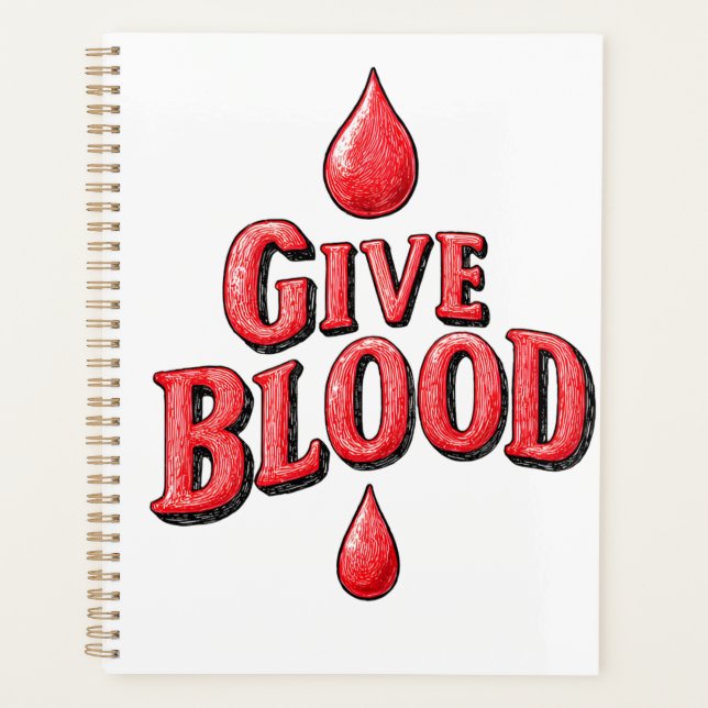 World Blood Donor Day - Give Blood text for awaren Planner (Front)