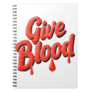 World Blood Donor Day-Give Blood text for awarenes Notebook