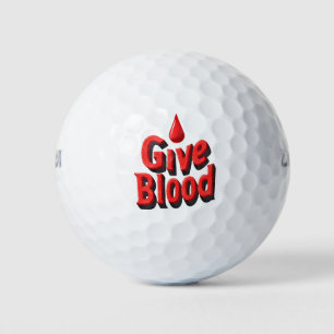 World Blood Donor Day - Give Blood Text with Drops Golf Balls