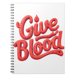 World Blood Donor Day - Glossy Blood Donation Text Notebook