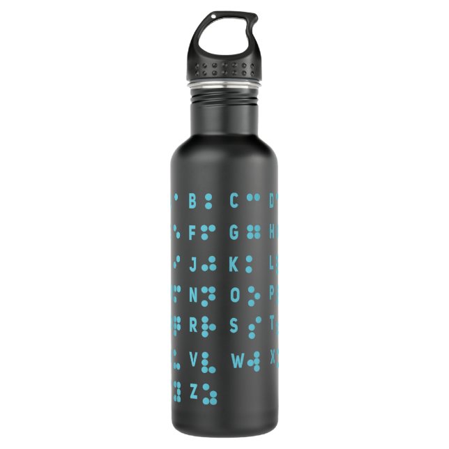 World Braille Day Alphabet Impaired Dots Braille 710 Ml Water Bottle (Front)