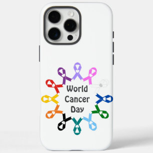 World Cancer Day Breast Lung Colon Liver Prostate iPhone 16 Pro Max Case