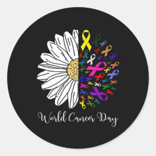World Cancer Day Cancer Month Support Cancer Aware Classic Round Sticker