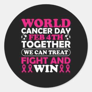 World Cancer Day Feb 4th Together We Can Treat Fig Classic Round Sticker