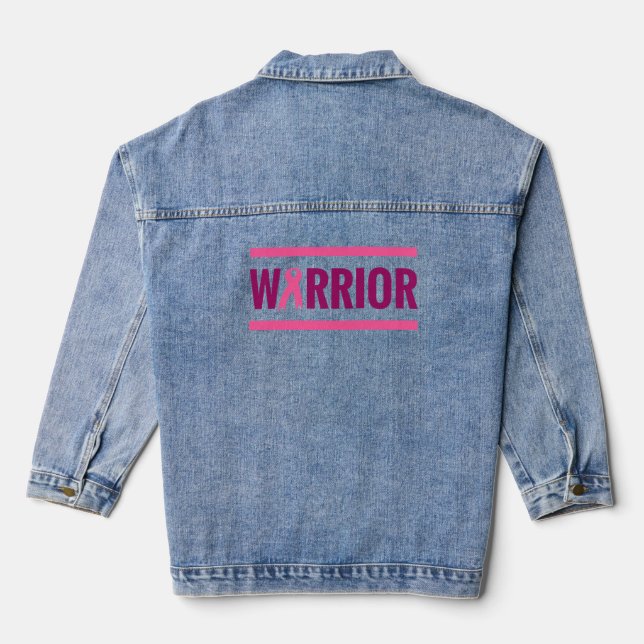 World Cancer Day Warriorin Pink  Denim Jacket (Back)