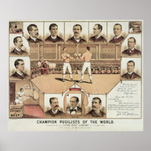 WORLD CHAMPION BOXERS 1885 POSTER