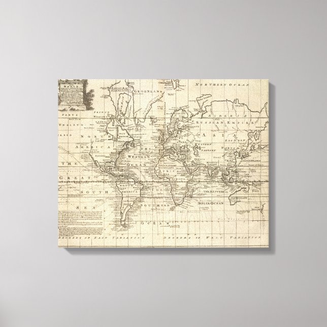 World Chart Canvas Print (Front)
