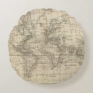 World Chart Round Cushion