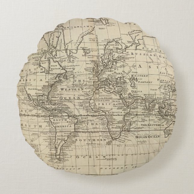 World Chart Round Cushion (Front)
