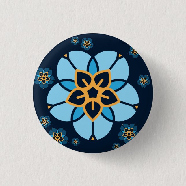World Childless Week badge multi flower (navy) (Front)