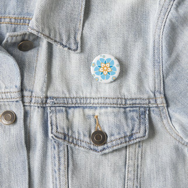 World Childless Week badge multi flower (white) (In Situ)