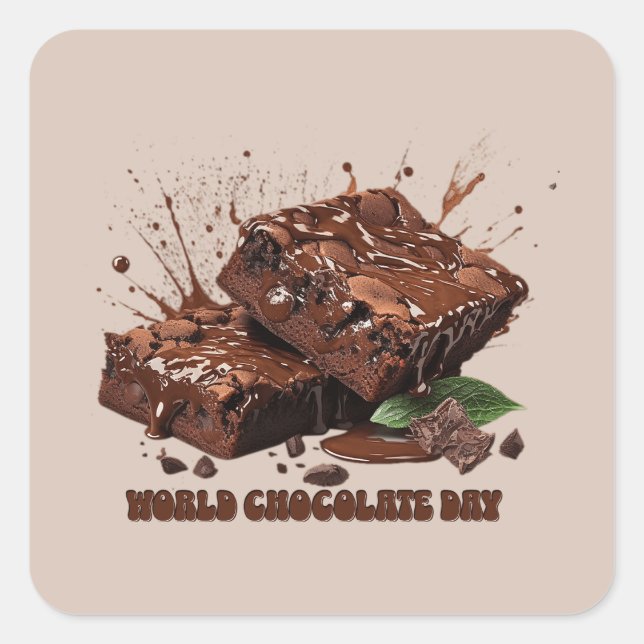World Chocolate Day Square Sticker (Front)