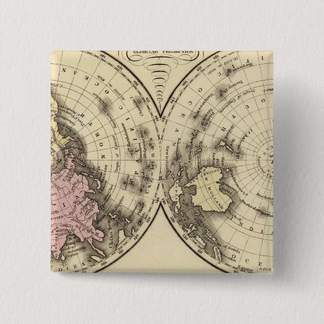 World, Christianity chart 15 Cm Square Badge (Front)