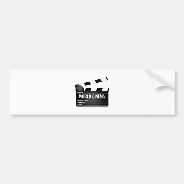 World Cinema Movie Clapperboard Bumper Sticker (Front)
