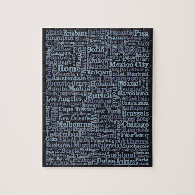 World Cities puzzle (Vertical)