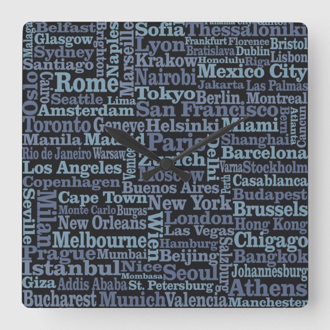 World Cities wall clocks (Front)