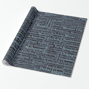 World Cities wrapping paper