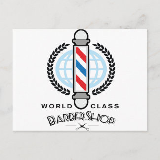 World Class Barber Shop Postcard