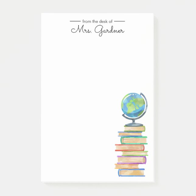 World Class Bookworm | Kindergarten Teacher Post-it Notes (Front)