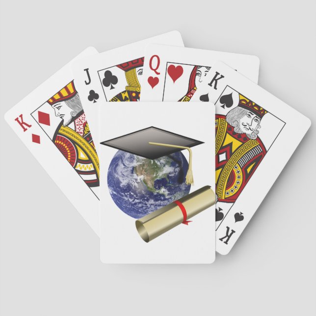 World Class Graduation - Cap and Golden Diploma Playing Cards (Back)