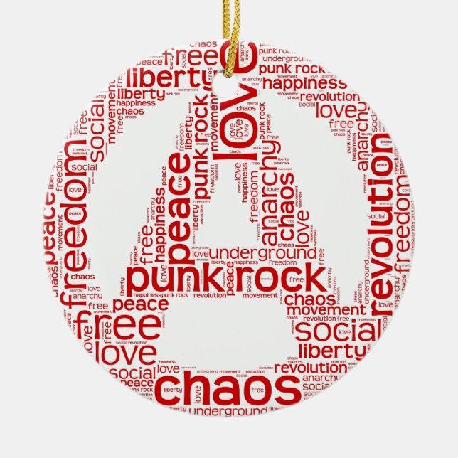 World cloud in anarchy shape ceramic tree decoration (Front)