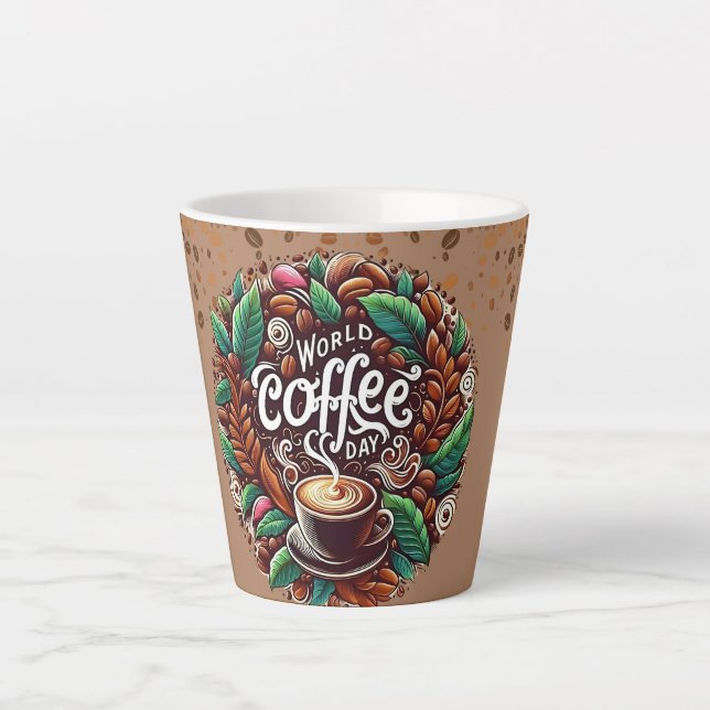 world coffee day latte mug (Front)
