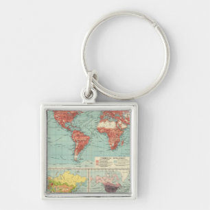 World commerce Map Key Ring