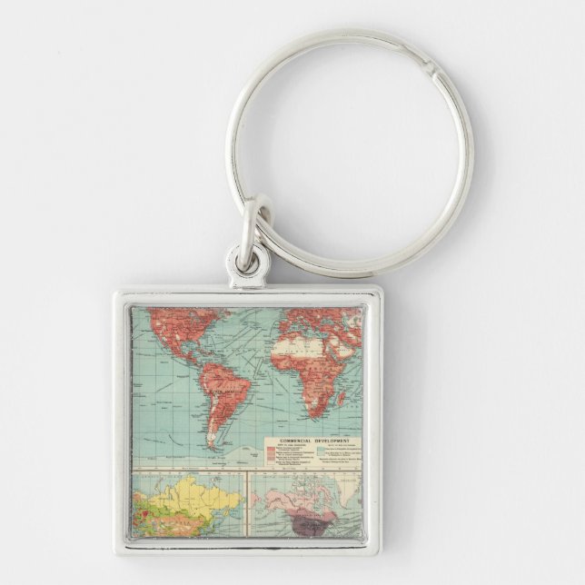 World commerce Map Key Ring (Front)