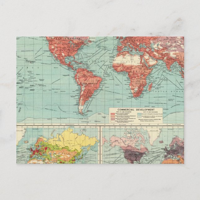 World commerce Map Postcard (Front)