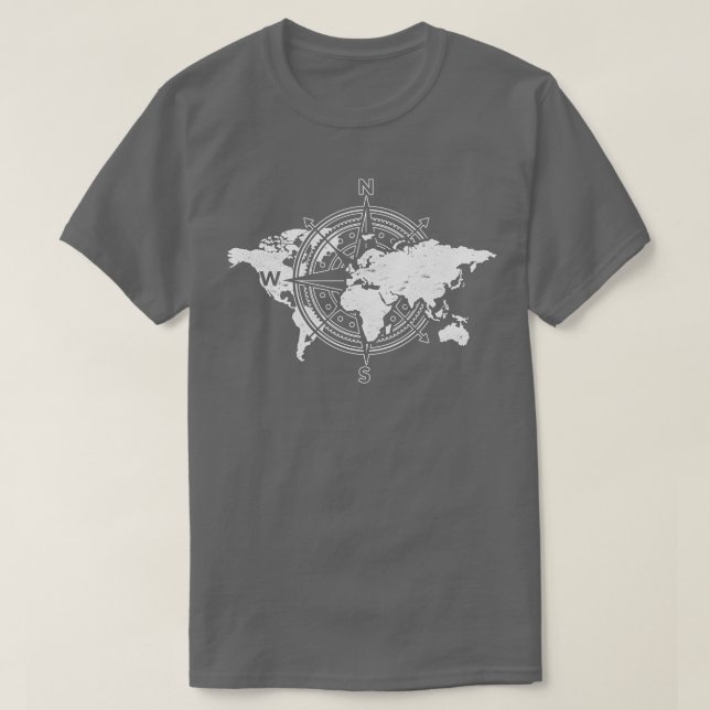 World Compass Travel Cartography Traveller World M T-Shirt (Design Front)