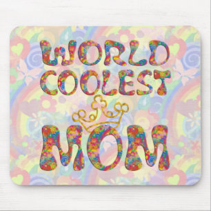 World Coolest Mum   flower power light Mouse Pad