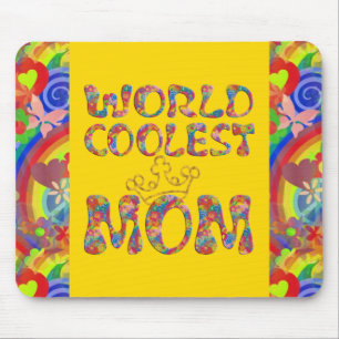 World Coolest Mum   flower power Mouse Pad