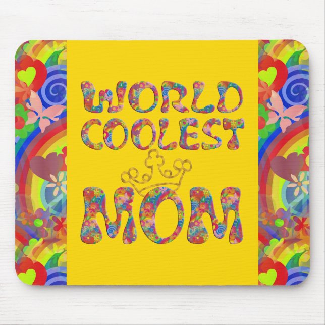 World Coolest Mum | flower power Mouse Pad (Front)