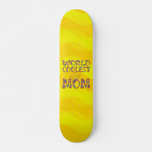 World Coolest Mum yellow waves Skateboard