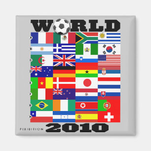 World Cup 2010 Grey Square Magnet