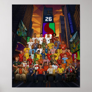 World Cup 2026 Football Stars Soccer Legend Player Poster