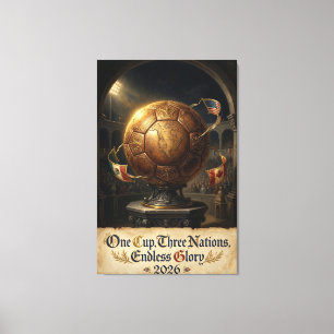 World Cup 2026 Renaissance Soccer PosterUSA Mex CA Canvas Print