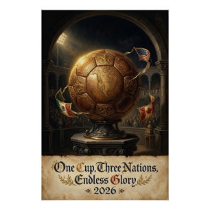 World Cup 2026 Renaissance Soccer PosterUSA Mex CA Poster