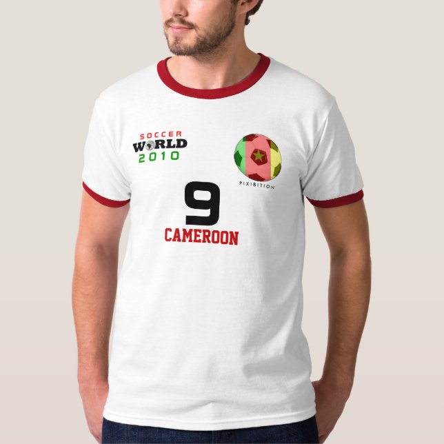 World Cup Cameroon #9 Etoo T-Shirt  Both Sides (Front)
