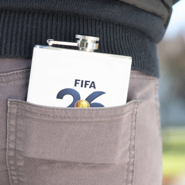  World Cup Canada Soccer Trophy Graphic Tee Hip Flask (In Situ)