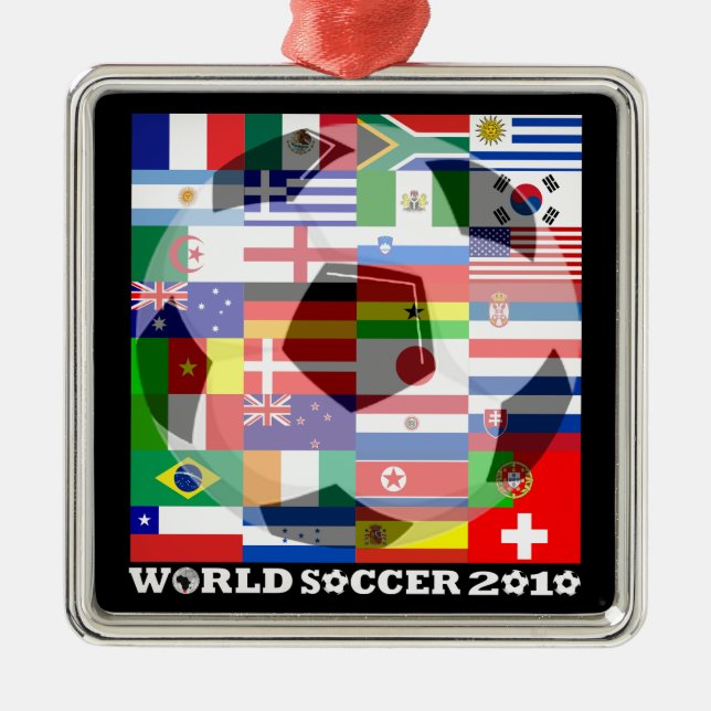 World Cup Soccer 2010 Flags Ornament Square (Front)