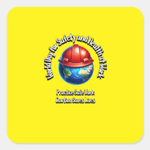 World Day for Safety and Health at Work Square Sticker