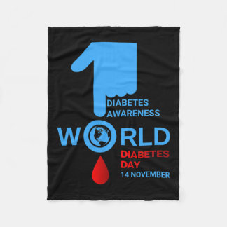 World Diabetes Day 2023 Type 1 Type 2 Diabetes Awa Fleece Blanket