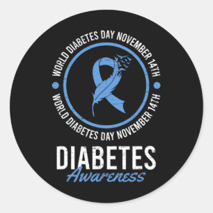 World Diabetes Day November Disease Awareness Insu Classic Round Sticker