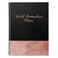 World Domination Plans black and rose gold