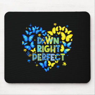World down syndrome awareness butterfly down right mouse pad