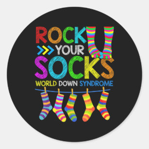 World Down Syndrome Day 2023 Boys Girls Kids Rock  Classic Round Sticker