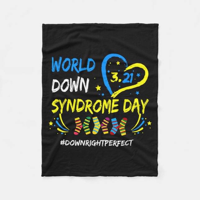 World down syndrome day 321 awareness support men fleece blanket (Front)