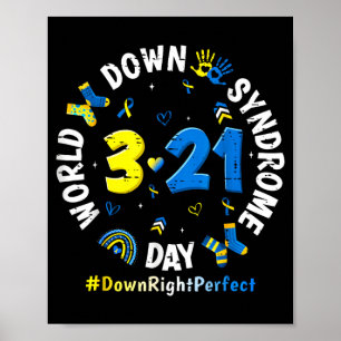 World Down Syndrome Day 3 21 Awareness Rainbow Poster